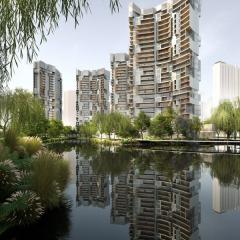 Luxe Lakes Towers in Chengdu China, designed by John Wardle Architects