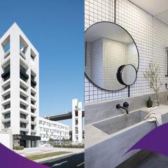 combined images reflecting architecture external and internal