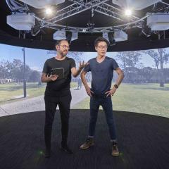 Image of UQ St Lucia projected in Visualisation Laboratory